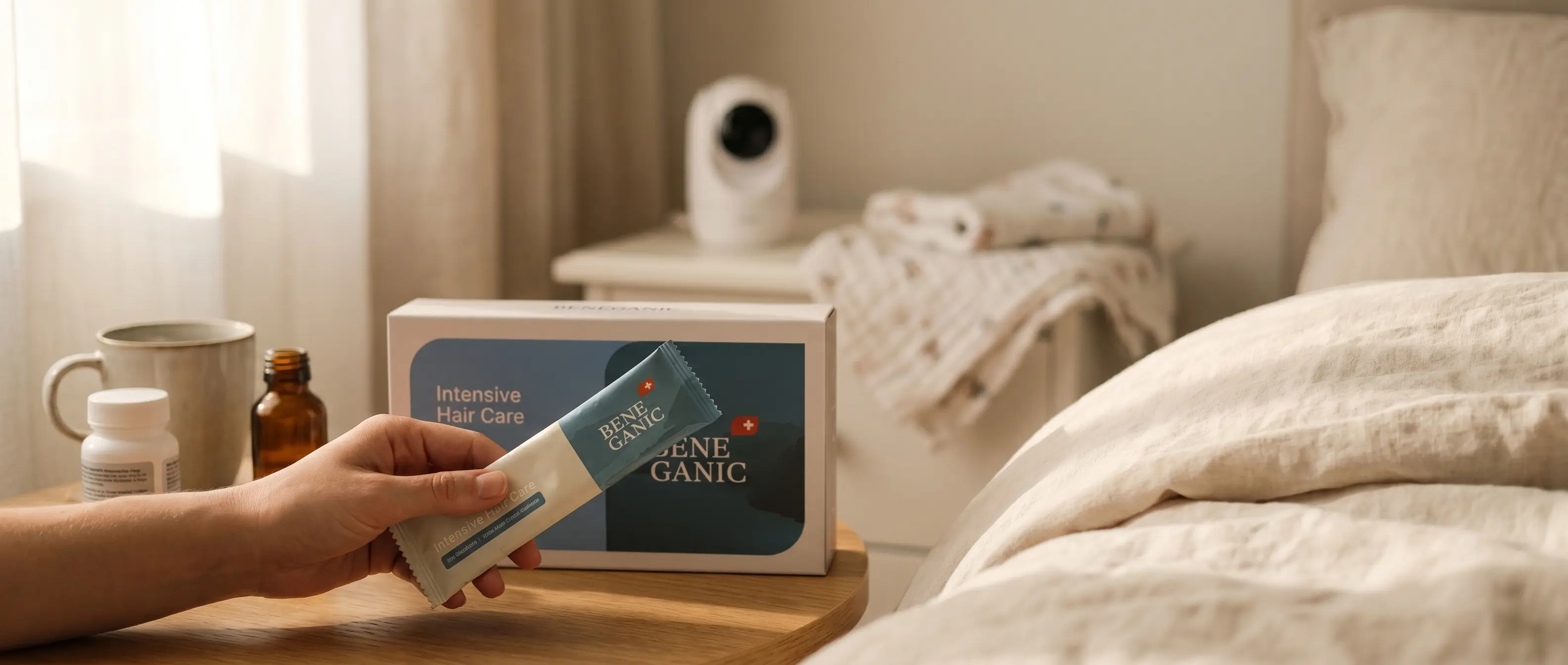 The Beneganic 1-Month Reset System held in hand